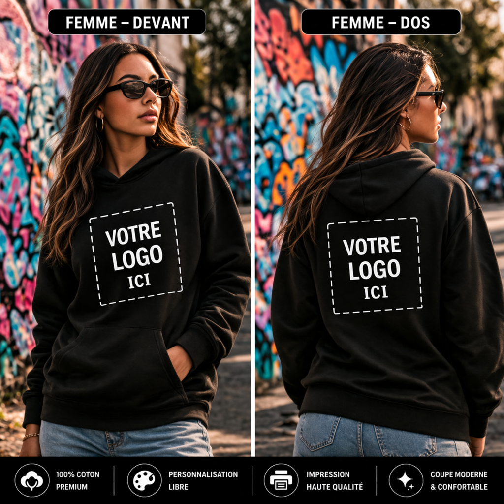 Sweat Femme Personnalisé DTF | Design Unique - R3K