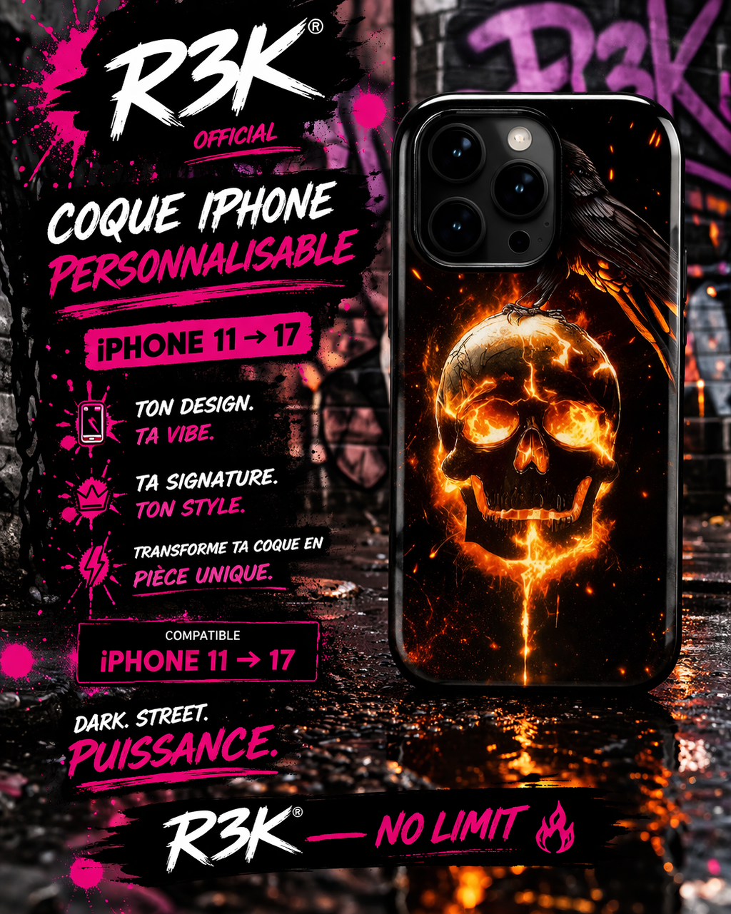 Coque iPhone Personnalisée - Avec Écran de Protection - R3K