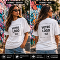 T-shirt femme personnalisé R3K NO LIMIT, impression DTF sur coton épais, vue de dos