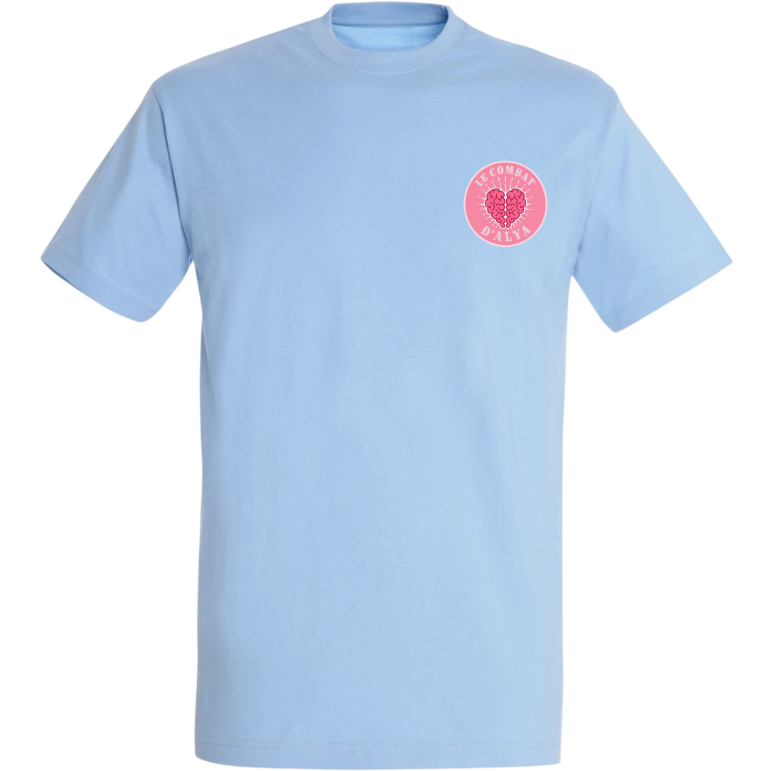 T-shirt Le Combat d'Alya bleu ciel - devant